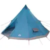 Image de Tente tipi vidaXL avec toit et espace de rangement, bleue, 560 x 560 x 300 cm, en taffetas