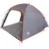 Image de Tente cabane vidaXL avec toit, gris et orange, 370 x 230 x 185 cm, en taffetas