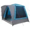 Image de Tente de camping VidaXL en forme de cabane avec toit, bleue, 420 x 420 x 227 cm, polyester
