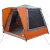 Image de Tente de camping vidaXL, style cabane, gris et orange, 420 x 420 x 227 cm, polyester