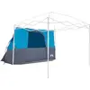 Image de vidaXL Tente intérieure avec toit et espace de rangement, bleue, 280 x 220 x 176 cm, taffetas