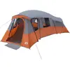 Image de Tente familiale vidaXL avec toit, gris et orange, 762 x 655 x 218 cm, taffetas