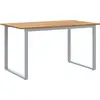 Image de vidaXL Table de jardin Gris 140 x 80 x 75 cm Bois massif d'acacia