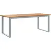 Image de vidaXL Table de jardin Grise 200 x 90 x 75 cm Bois massif d'acacia