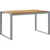 Image de vidaXL Table de jardin Gris 140 x 80 x 75 cm Bois massif d'acacia