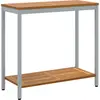 Image de vidaXL Table d'extérieur avec étagère, couleur naturelle et grise, 80 x 35 x 75 cm