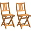 Image de vidaXL Chaises de bistrot d'extérieur avec coussins, lot de 2, en bois massif d'acacia