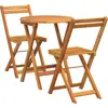 Image de Ensemble de salon de jardin vidaXL avec coussins, 3 pièces, bois d'acacia massif teinté huilé