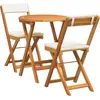 Image de Ensemble de salon de jardin vidaXL avec coussins, 3 pièces, bois d'acacia massif teinté huilé
