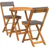 Image de Ensemble de salon de jardin vidaXL avec coussins, 3 pièces, bois d'acacia massif teinté huilé