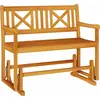 Image de vidaXL Banc à bascule de jardin Naturel 110 x 59 x 97 cm Bois massif d'acacia