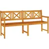 Image de Banc d'extérieur vidaXL Nature 180 x 56 x 90 cm en bois massif d'acacia
