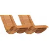 Image de vidaXL Chaise longue 2 places, 2 pièces, marron, 154 x 60 x 74 cm, bois massif d'acacia
