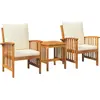 Image de vidaXL Ensemble de canapé de jardin avec coussins 3 pcs huile naturelle bois massif acacia