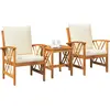 Image de vidaXL Ensemble de canapé de jardin avec coussins 3 pcs huile naturelle bois massif acacia