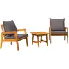 Image de vidaXL Ensemble de table et chaises de bistrot, 3 pièces, bois d'acacia massif, couleur marron
