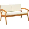 Image de Banc de jardin vidaXL avec coussins, couleur huile naturelle, en bois massif d'acacia