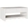 Image de Table basse "Drammen" Blanc 99X55X45 Cm En Bois de Pin Lumarko !