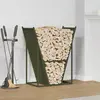 Image de vidaXL Étagère à bois de chauffage vert olive 69,5x35x81 cm Acier laminé à froid