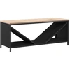 Image de vidaXL Étagère à bois de chauffage avec plateau en bois noir 100,5x35,5x40 cm