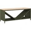 Image de vidaXL Étagère à bois de chauffage avec plateau en bois vert olive 100,5x35,5x40 cm