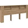 Image de vidaXL Armoire de tête de lit avec étagère Chêne Artisan 220 x 18,5 x 102,5 cm
