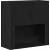 Image de vidaXL Armoire murale noire imitation chêne 80 x 33 x 80 cm Bois composite