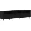 Image de vidaXL Meuble TV noir imitation chêne 150 x 30 x 44,5 cm
