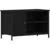 Image de vidaXL Armoire TV noir imitation chêne 80 x 40 x 50 cm Matériau dérivé du bois