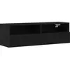 Image de vidaXL Meuble TV mural noir imitation chêne 100 x 30 x 30 cm