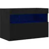 Image de Meuble TV mural vidaXL avec éclairage LED, aspect chêne noir, 60 x 30 x 40 cm