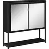 Image de Armoire de toilette avec étagère vidaXL, noir aspect chêne, 60 x 16 x 60 cm