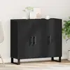Image de vidaXL Sideboard noir imitation chêne 90 x 34 x 80 cm Bois composite