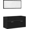 Image de vidaXL Ensemble de meubles de salle de bain 2 pcs noir imitation chêne bois composite