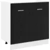 Image de vidaXL Armoire basse pour évier Chêne noir 80x46x81,5 cm Bois composite