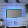 Image de vidaXL Miroir brun imitation chêne 80 x 37 cm verre et bois engineered
