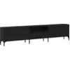 Image de vidaXL Armoire TV noir imitation chêne 200 x 25 x 44 cm Bois composite