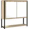 Image de vidaXL Miroir de salle de bain avec étagère murale Beige 60 x 16 x 60 cm