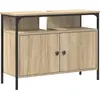 Image de Meuble sous-vasque vidaXL avec porte, marron, 80 x 30 x 60 cm, aggloméré