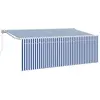 Image de vidaXL Store rétractable bleu et blanc 400 x 200 cm