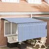 Image de vidaXL Store rétractable bleu et blanc 350 x 250 cm