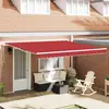 Image de vidaXL Store rétractable rouge 400 x 300 cm polyester et aluminium