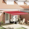 Image de vidaXL Store rétractable rouge 400 x 300 cm en tissu et acier