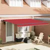 Image de vidaXL Store rétractable rouge 400 x 300 cm Polyester et acier