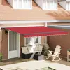 Image de vidaXL Armature d'auvent rouge 400 x 300 cm en polyester avec revêtement PU