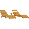 Image de vidaXL Chaise longue 3 pièces Marron Bois massif d'acacia