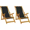 Image de vidaXL Chaise longue avec coussins (lot de 2) Marron Bois massif d'acacia