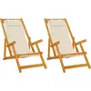 Image de vidaXL Chaise longue avec coussins (lot de 2) Marron Bois massif d'acacia