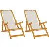 Image de vidaXL Chaise longue avec coussins (lot de 2) Marron Bois massif d'acacia