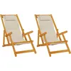 Image de vidaXL Chaise longue avec coussins (lot de 2) Marron Bois massif d'acacia